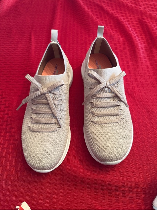 Skechers Shoes - Skechers Women's Neutral Knit Lace-Up Sneakers - Light Beige